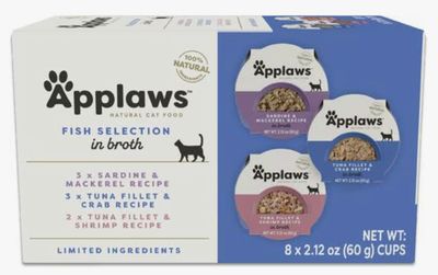 Applaws Pot Multipack Fish Selection in Broth Cat Food  8pk 2.12oz