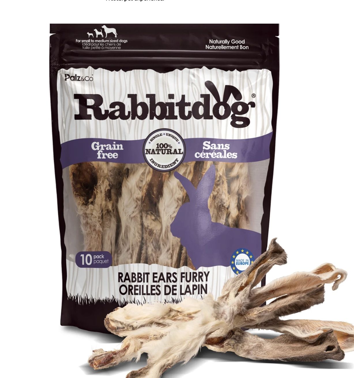 Palz&amp;Co Rabbitdog Rabbit Ears Dog Treats- 10pk
