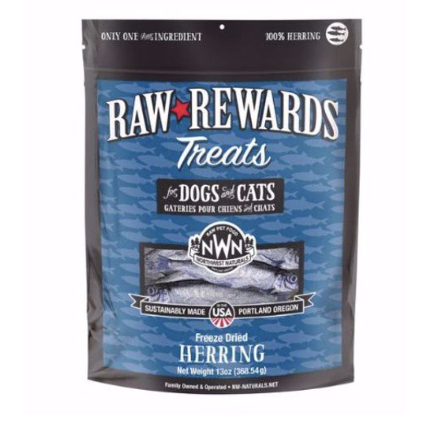 Northwest Naturals Freeze Dried Herring Treats for Cats and Dogs- 13 oz