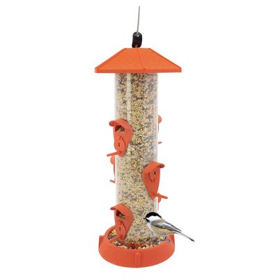 North States Village Collection 2-in-1 Hinged-Port Birdfeeder- Fiesta Red