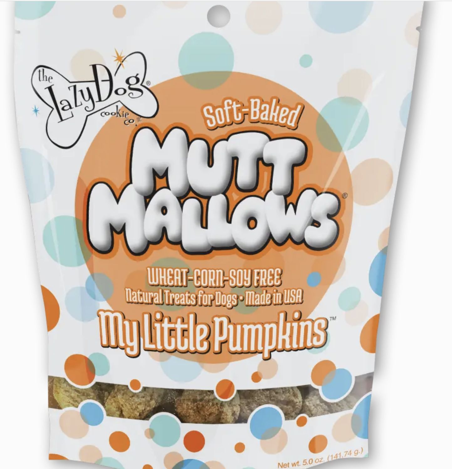 The lazy Dog Mutt Mallows Soft Baked Dog Treats - My Little Pumpkin 5oz