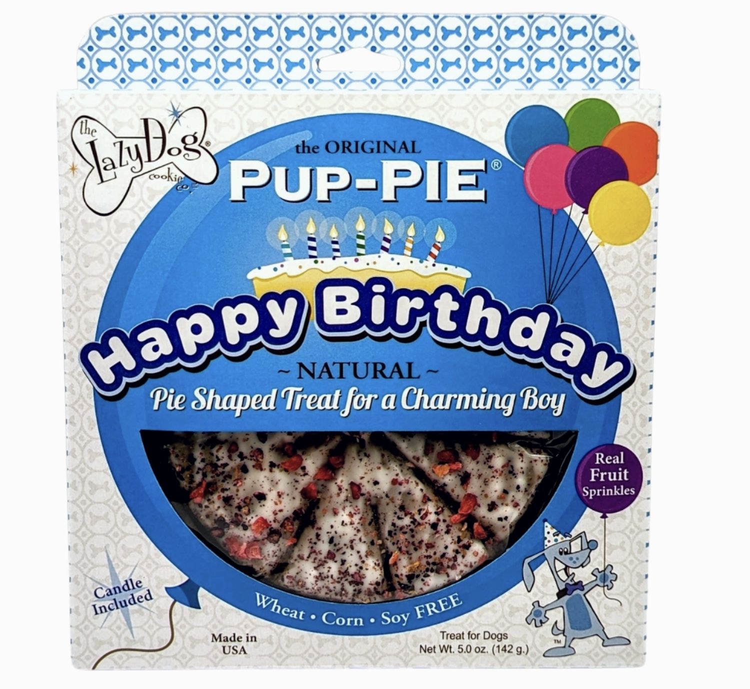 The Lazy Dog Pup-Pie Birthday Treat for Dogs- Blue 5oz