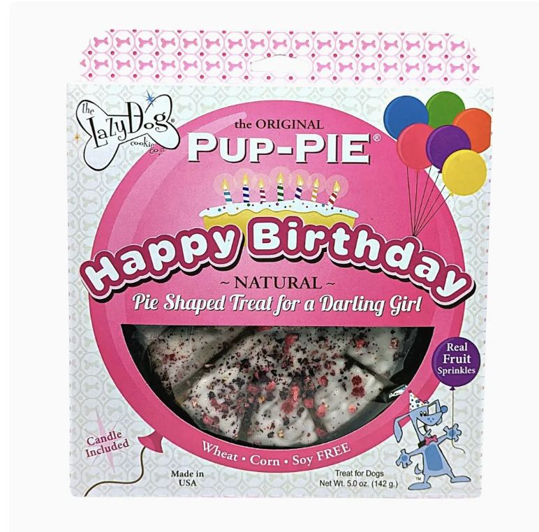 The Lazy Dog Pup-Pie Birthday Treat for Dogs- Pink 5oz