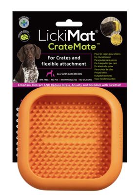 LickiMat CrateMate Dog Slow Feeder - Orange