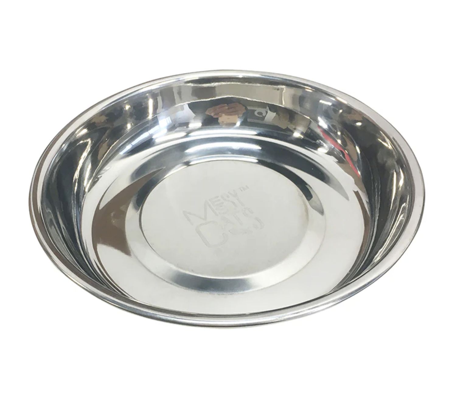 Messy Mutts Cat Stainless Saucer Shaped Bowl 1.75cups