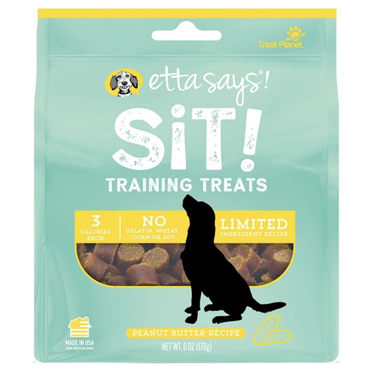 Etta Says! Sit Training Treats for Dogs- Peanut Butter 6oz