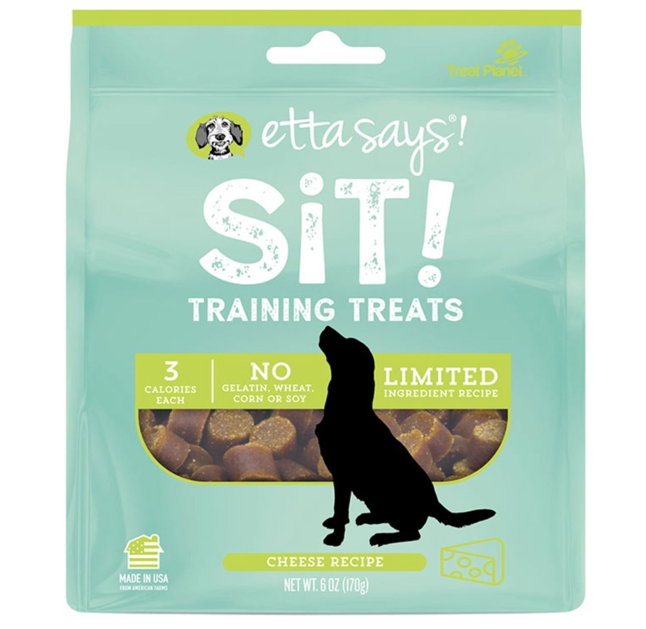 Etta Says! Sit Training Treats for Dogs - Cheese 6oz