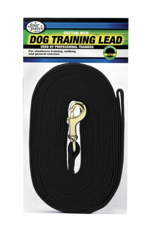 Four Paws Cotton Web Lead - Black 30'