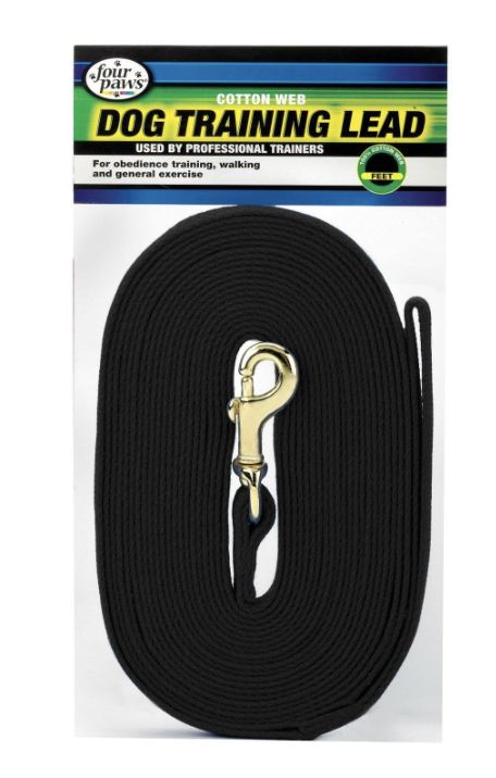 Four Paws Cotton Web Lead - Black 15'
