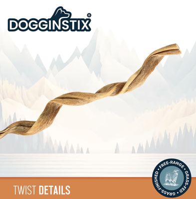 Dogginstix Lamb Collagen Twist Dog Treat 12"