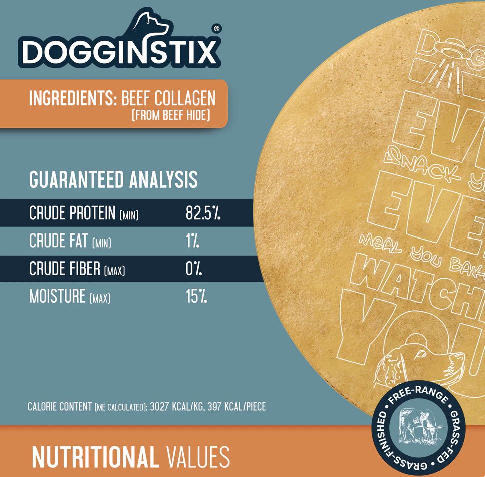 Dogginstix Beef Collagen UFO Disk Dog Treat