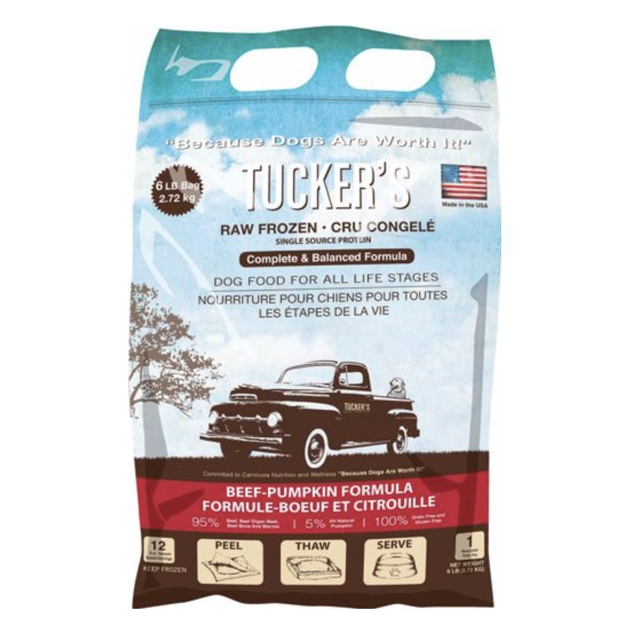 Tuckers Beef Pumpkin Raw Frozen Diet 6lbs