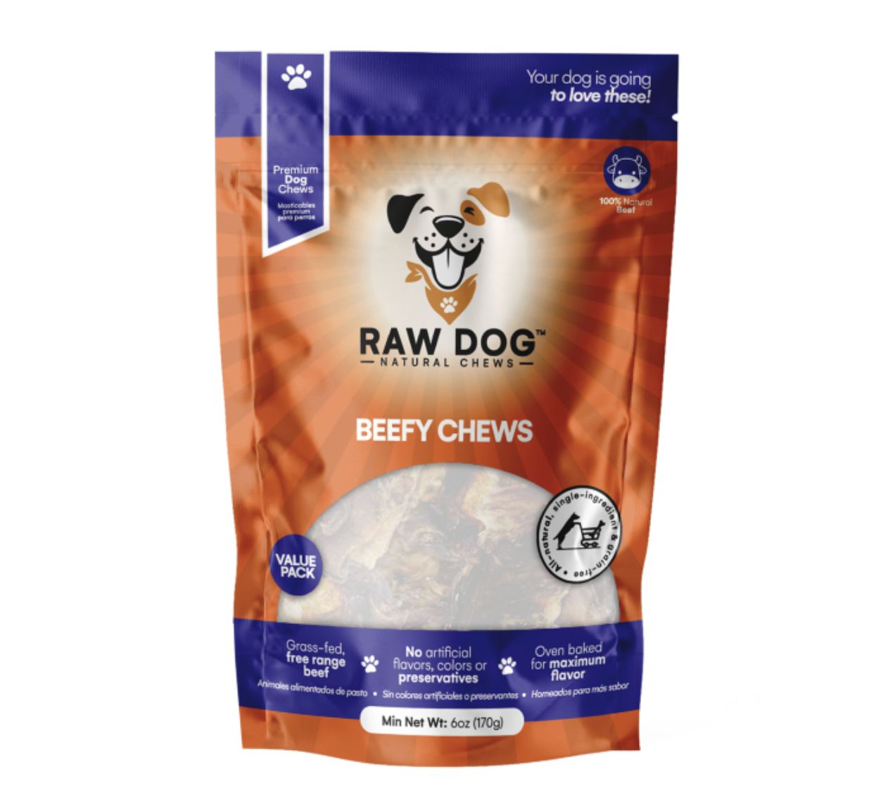 Raw Dog Beefy Chews 6oz