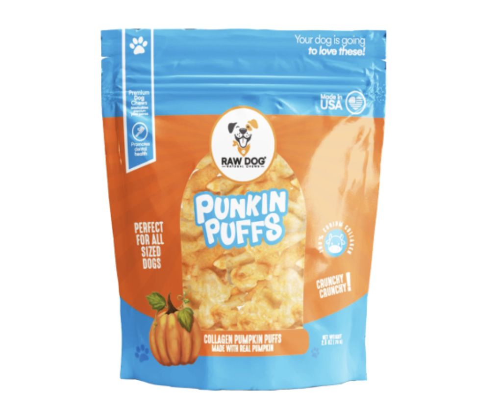 Raw Dog Beef Collagen Puffs Pumpkin Flavor 2.5oz