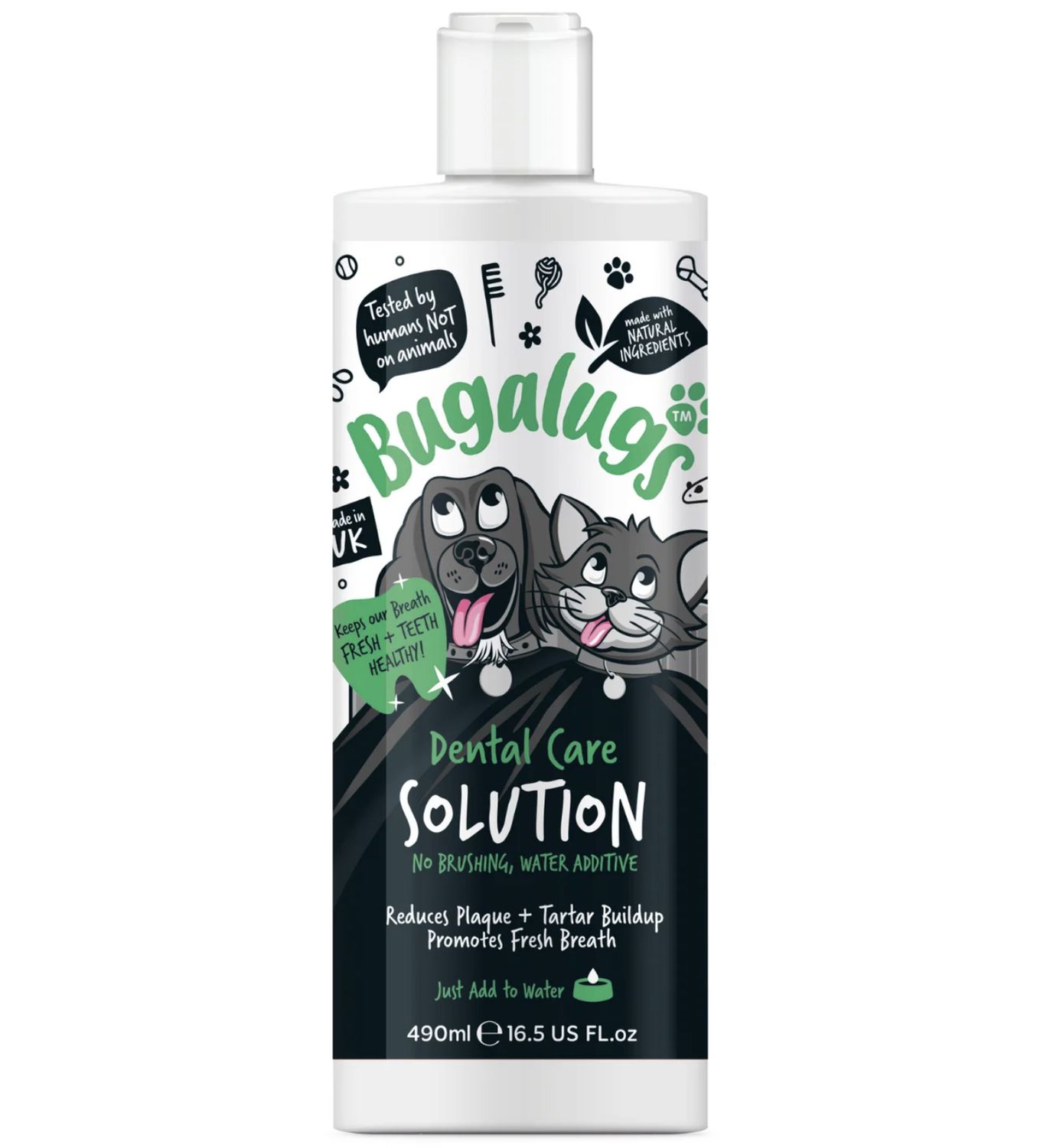 Bugalugs Dental Care Water Additive Dogs &amp; Cats 490ml