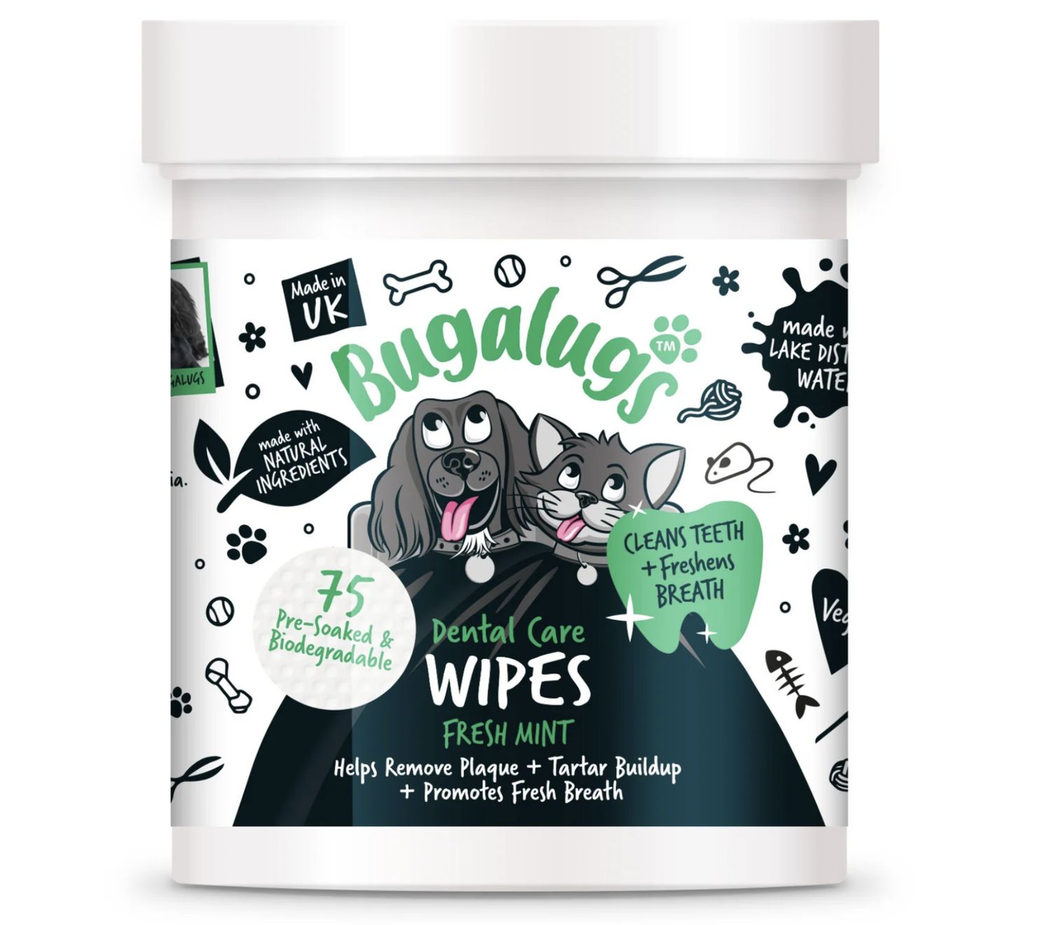 Bugalugs Pre-Soaked Dog &amp; Cat Dental Wipes