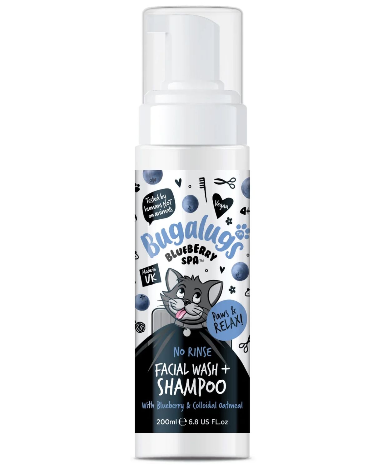 Bugalugs Blueberry Spa No Rinse Cat Shampoo