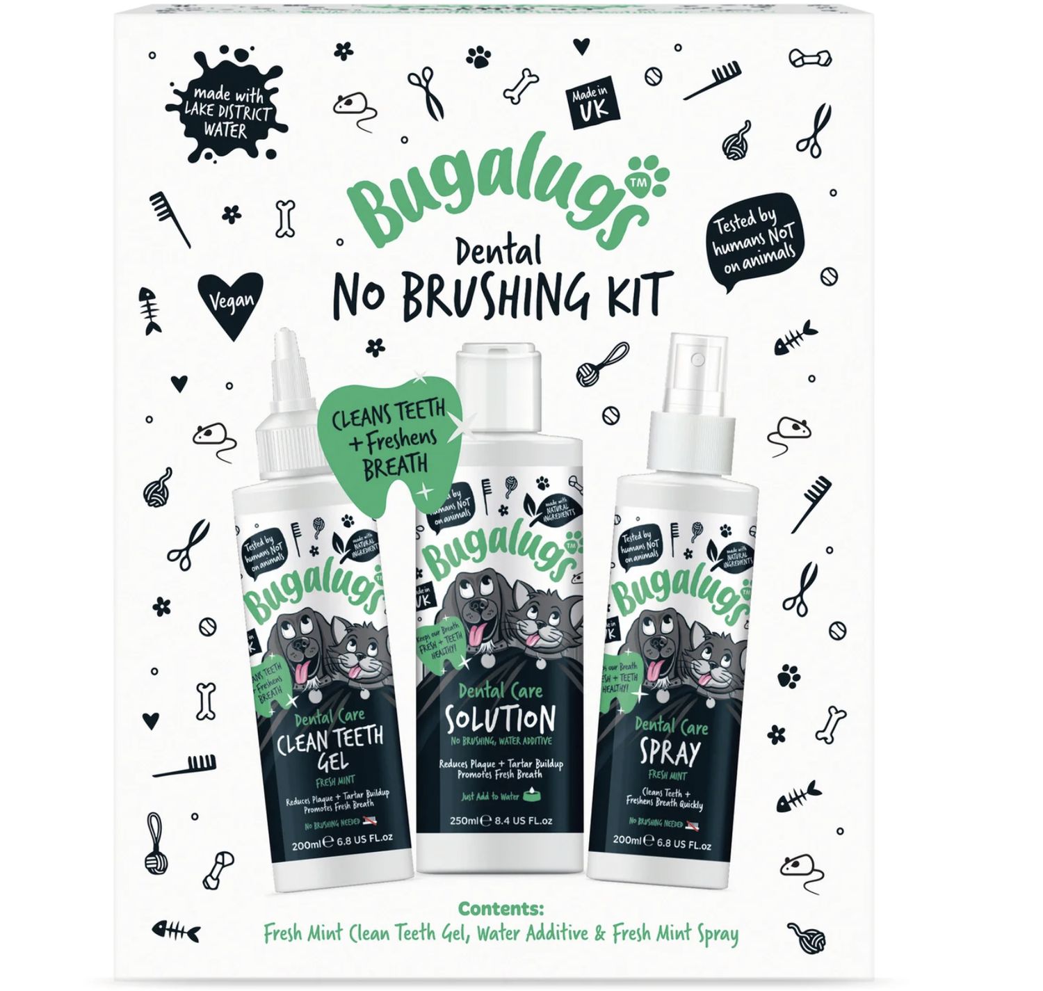 Bugalugs No Brushing Dental Kit For Dogs &amp; Cats