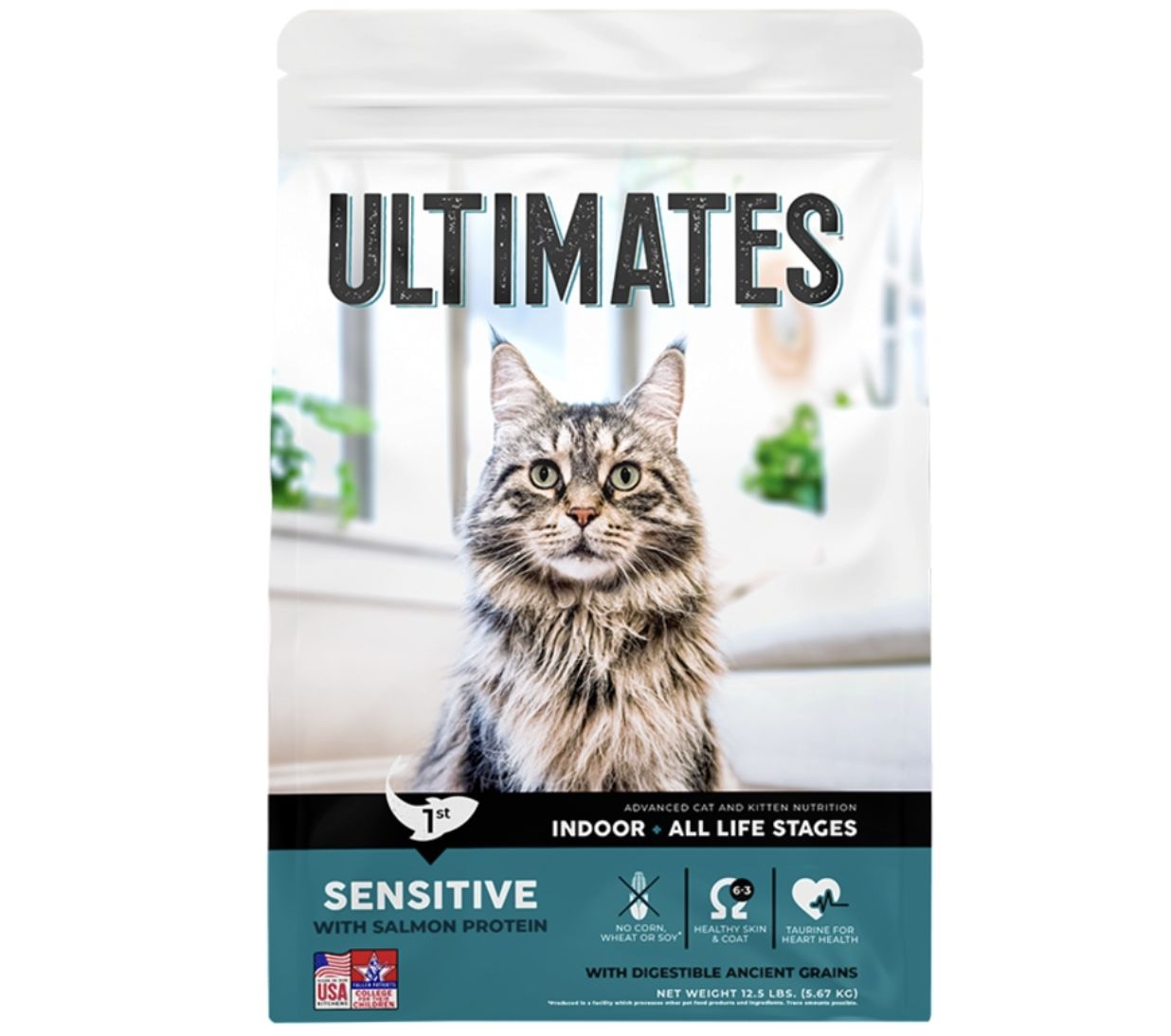 Pro Pac Ultimates Sensitive Skin and Stomach Indoor Salmon Cat Formula 12lb