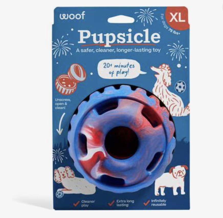 Woof Pupsicle Enrichment Dog Toy- Patriotic Tie Dye, XL