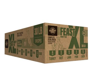 Big Country Raw Frozen XL Feast Box Dog 30lbs