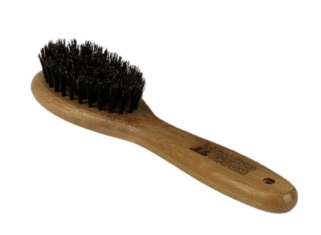 Bamboo Groom S/M Oval Bristle Brush For Dogs