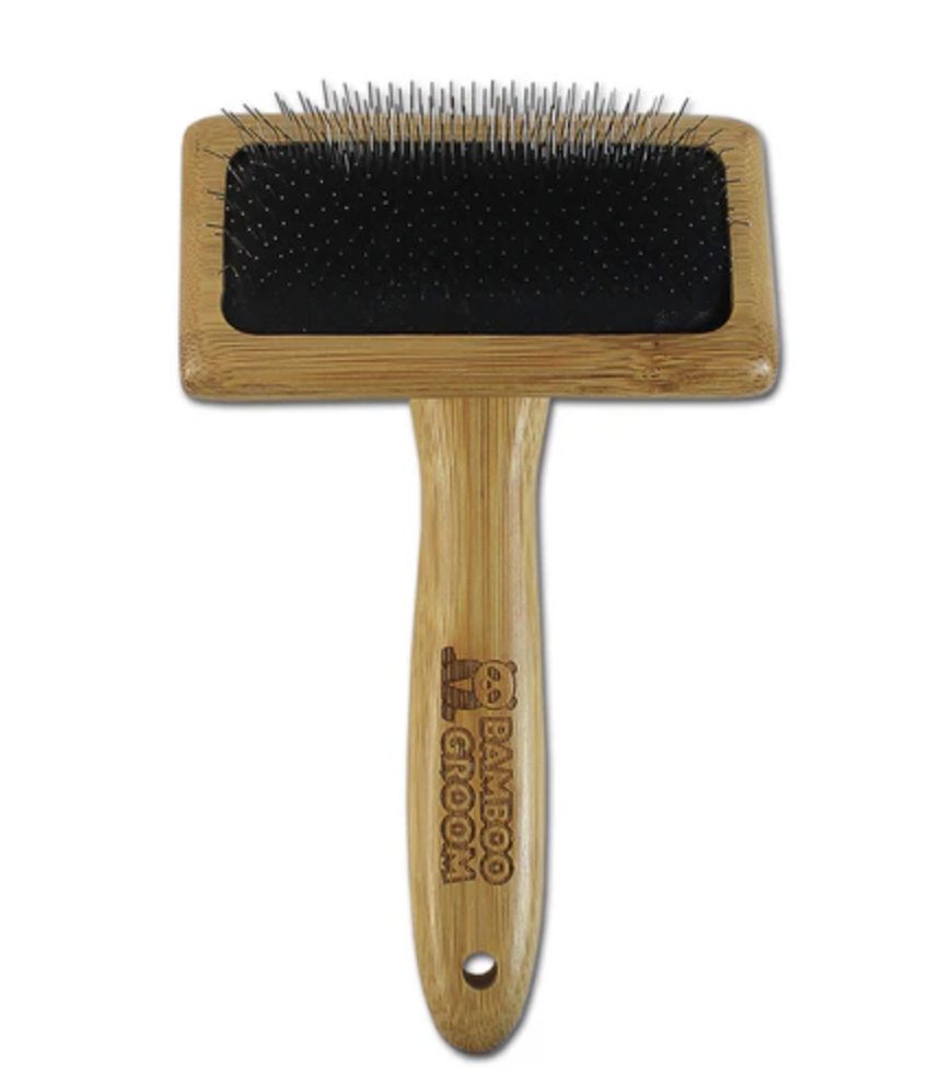 Bamboo Groom Medium Slicker Brush For Dogs