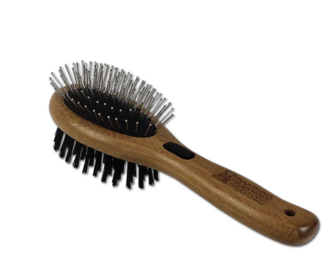 Bamboo Groom S/M Combo Brush For Dogs