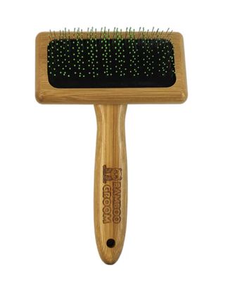 Bamboo Groom Medium Soft Slicker Brush For Dogs