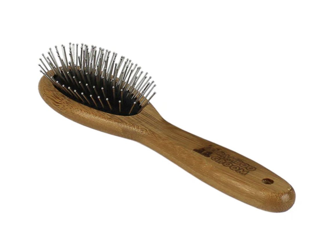 Bamboo Groom S/M Oval Pin Brush For Dogs