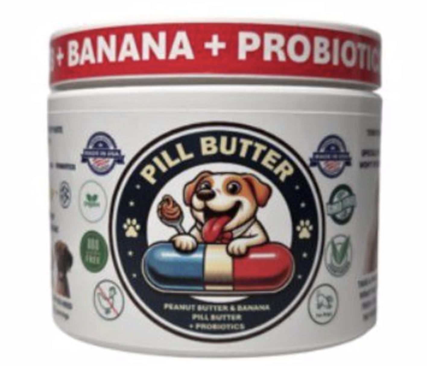 Pill Butter PB &amp;Banana + Probiotics Pill Wrap for Dogs 4.2oz