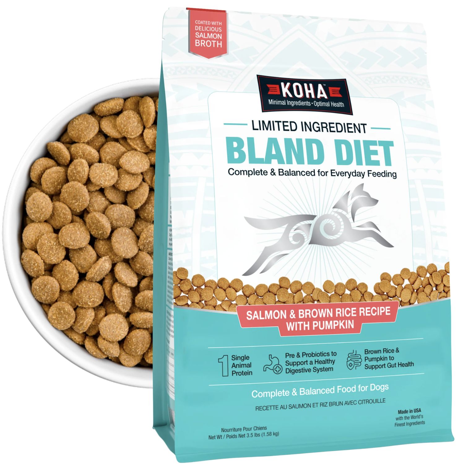 Koha Salmon &amp; Brown Rice Bland Diet Dog Food 3.5lbs