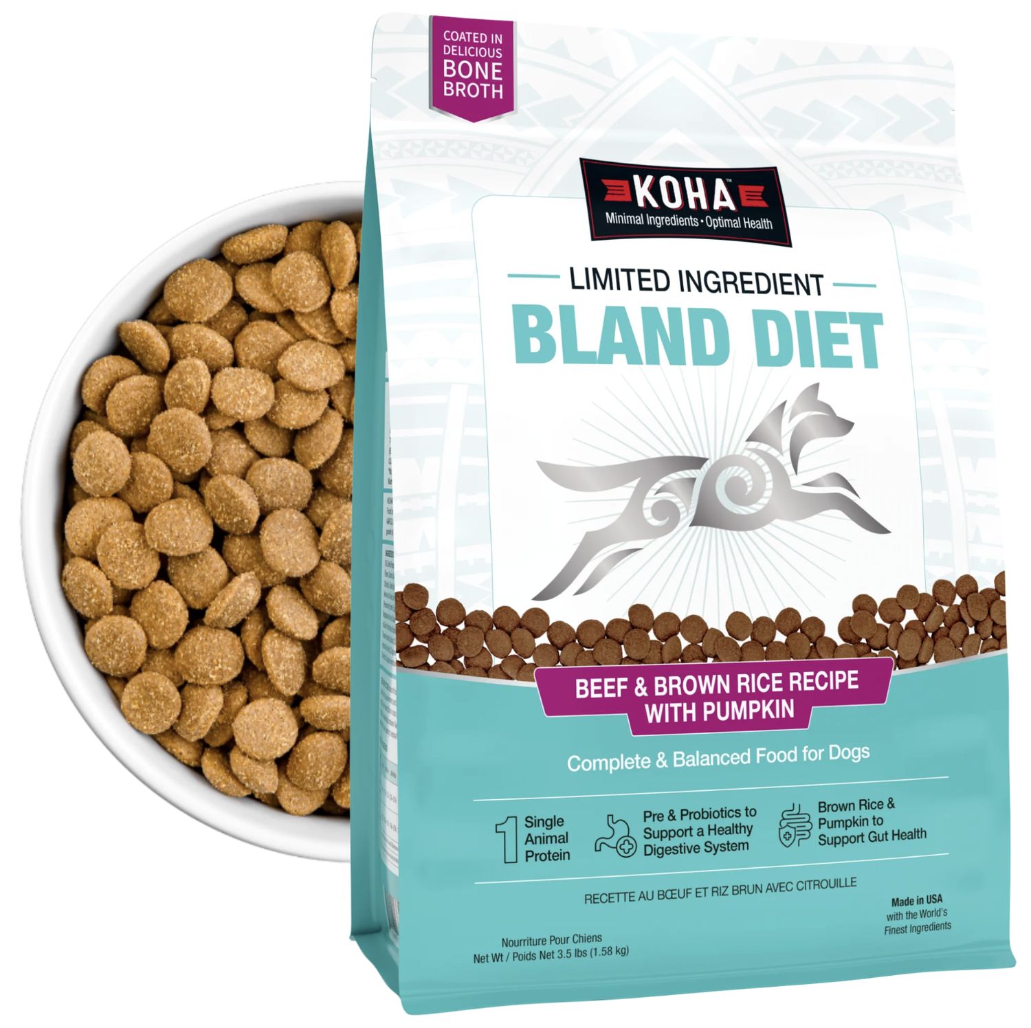 Koha Beef &amp; Brown Rice Bland Diet Dog Food 20lbs