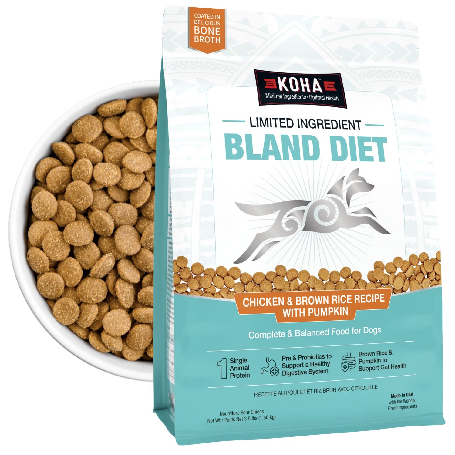 Koha Chicken &amp; Brown Rice Bland Diet Dog Food 3.5lbs
