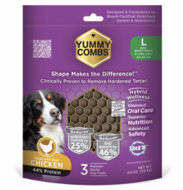 Yummy Comb Large Chicken Dental Treats 4oz 3ct