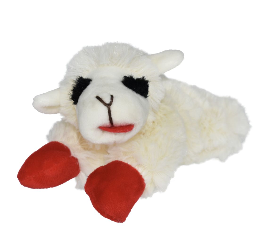 Multipet Lambchop Plush Squeaky Dog Toy 6"