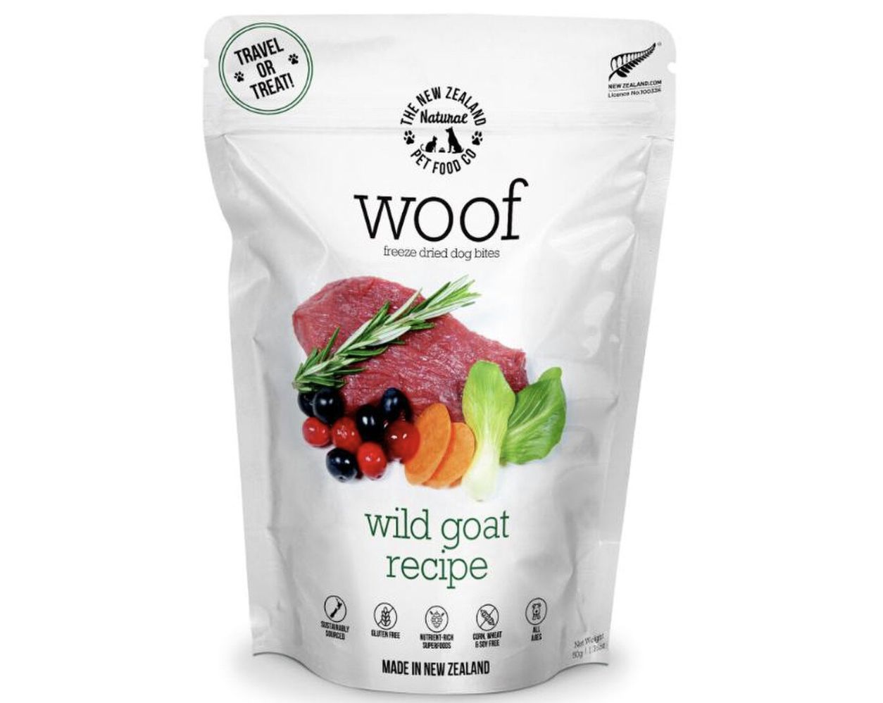 New Zealand Pet Woof Freeze Dried Wild Goat 1.76oz