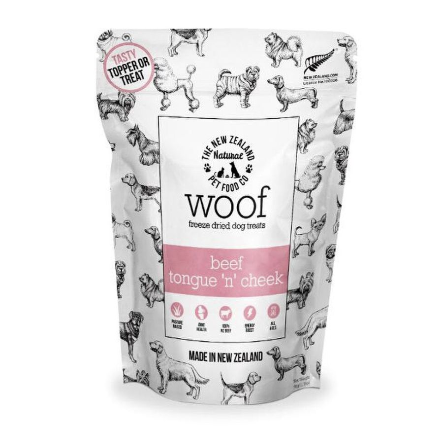 New Zealand Pet Woof Beef Tongue n' Cheek Treat 1.76oz