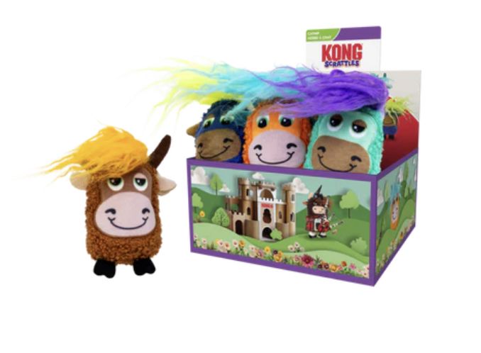 KONG Highland Cow Catnip Scrattles Cat Toys 4.5" - Assorted