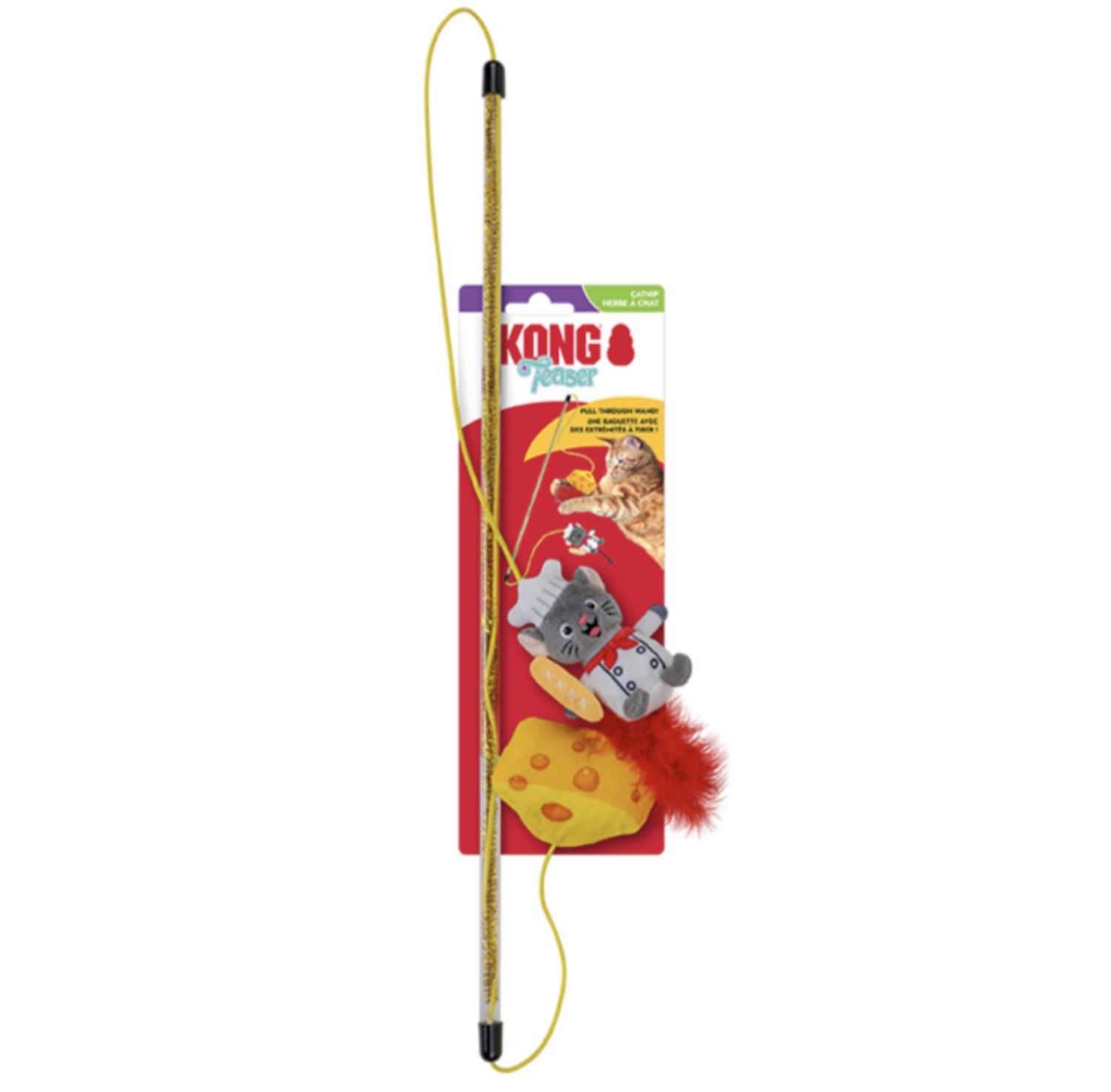 KONG Mouse and Cheese Catnip Teaser Dual Toy
