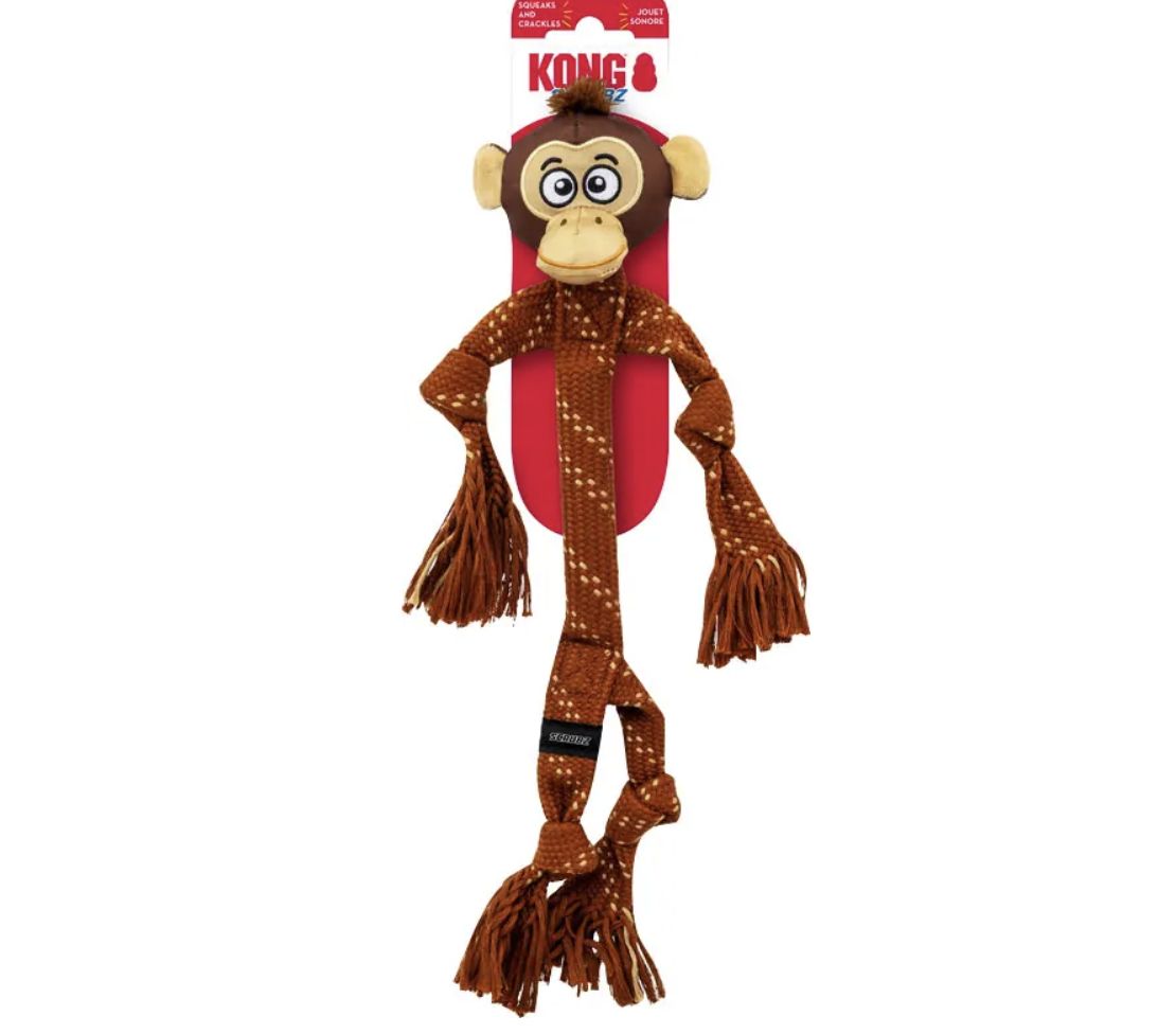Kong Monkey Scrubz Safari Squeaker Dog Toy