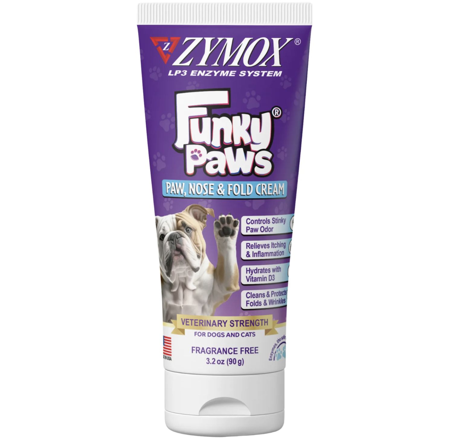 Zymox Funky Paws Paw, Nose, and Fold Cream 3.2oz