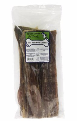 Great Lakes 12" Flat Beef Gullet Chews for Dogs 8oz