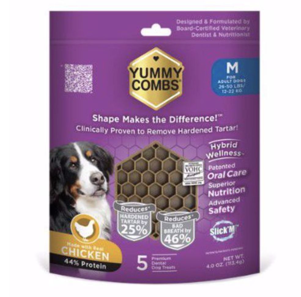 Yummy Comb Medium 5 count Dental Treats  4oz