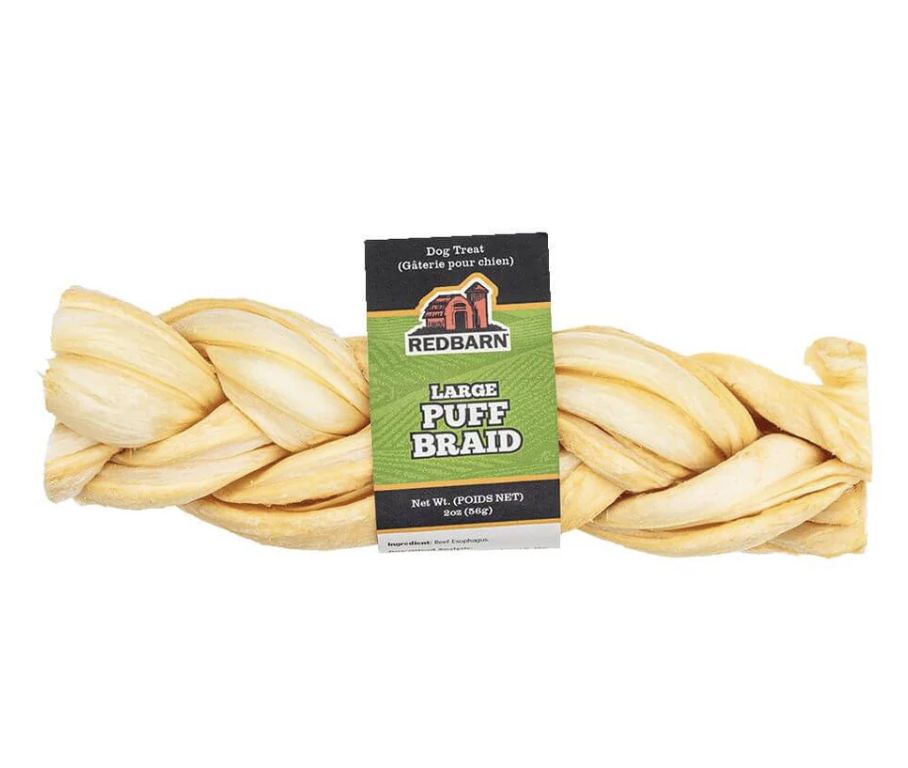 Redbarn Beef Esophagus Large Puffed Braid Dog Chew