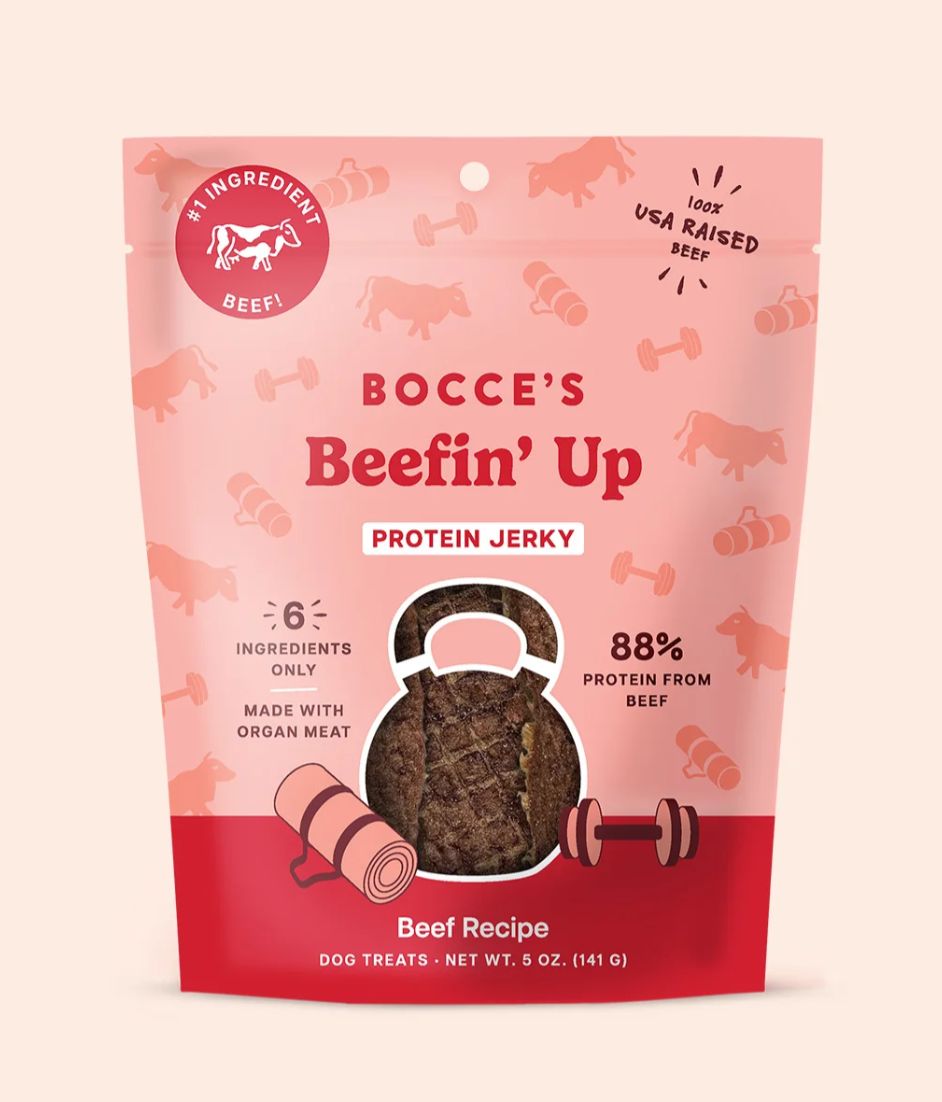 Bocce's Bakery Beefin' Up Jerky Dog Treats
