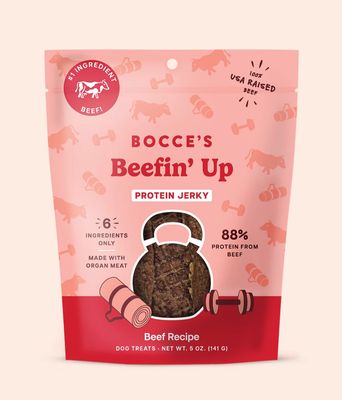 Bocce's Bakery Beefin' Up Jerky Dog Treats