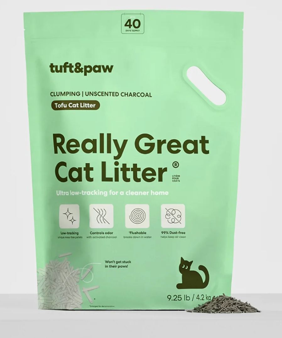 Tuft &amp; Paw Really Great Cat Litter- Unscented Charcoal 9.25lb