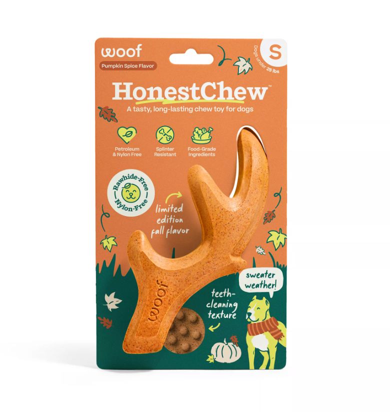 Woof HonestChew Pumpkin Spice Antler - S