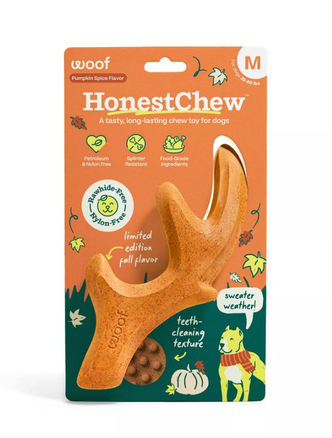 Woof HonestChew Pumpkin Spice Antler - M
